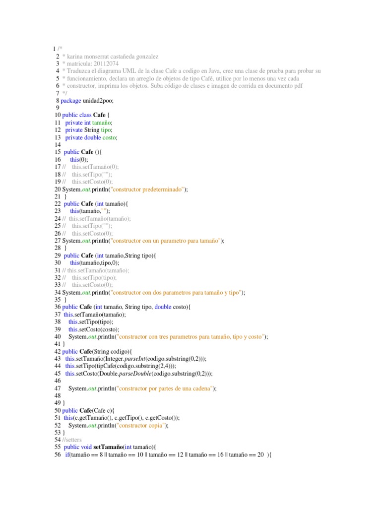 Cafe Programacion | PDF | Programación | Constructor (Programación ...