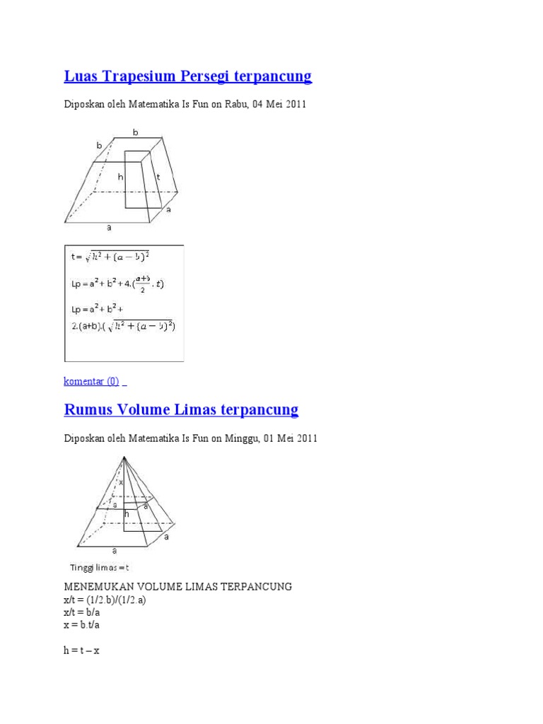 Luas Trapesium Persegi Terpancung | PDF