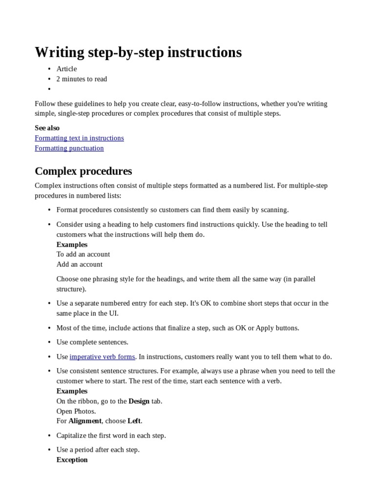 Writing Step-By-Step Instructions | PDF | Software Development | Software
