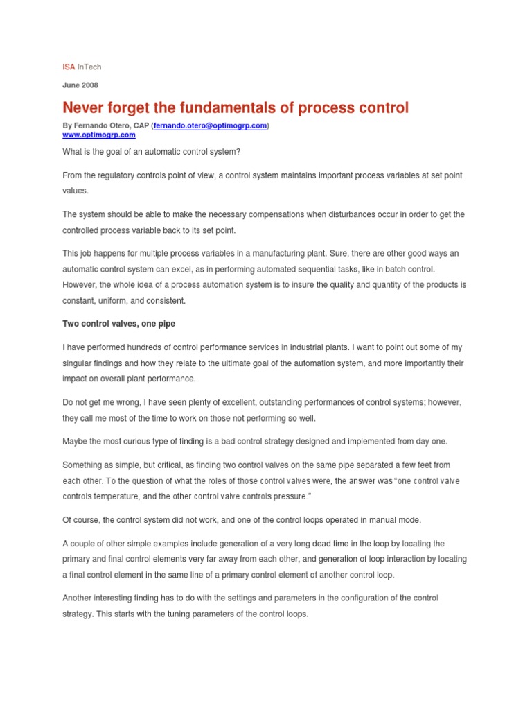 Process Control Essentials | PDF | Automation | Control System