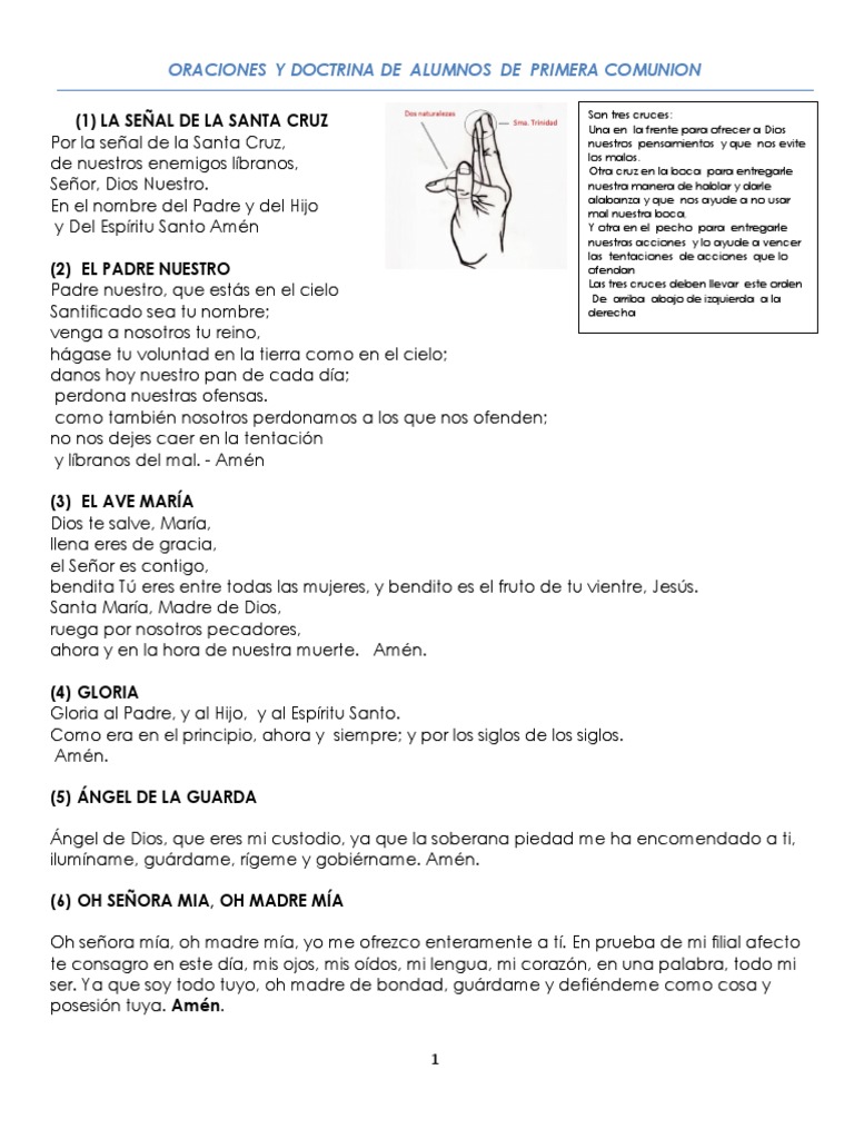 Oraciones y Doctrina para Primera Comunión | PDF | eucaristía ...