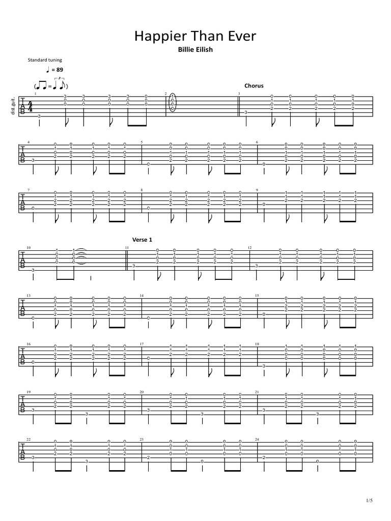 Happier Than Ever Piano Chords