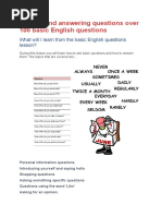 Asking and Answering Questions Over 100 Basic English Questions