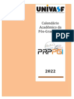 Calendário Acadêmico da Pós-Graduação 2022