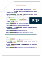 Booklist For PHD Exam: (5 Edition)