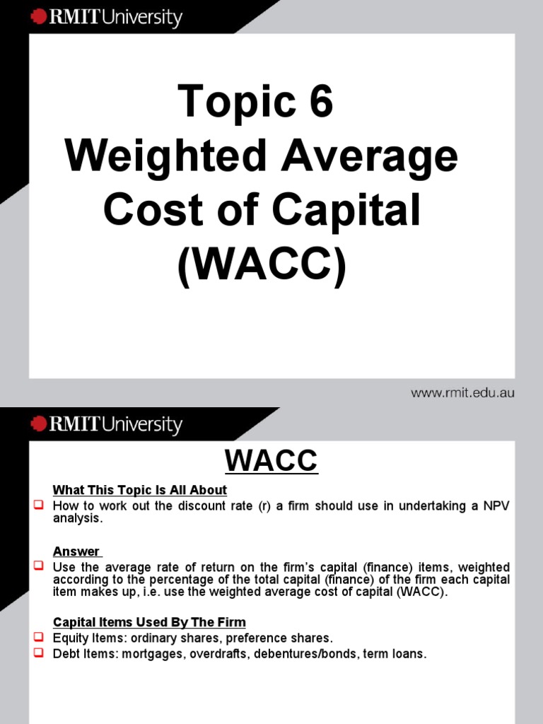 Understanding Weighted Average Cost of Capital | PDF | Cost Of Capital ...