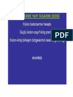 Silo - Tips - Betonarme Yapi Tasarimi Ders Kolon Betonarme Hesab GL Kolon Zayf Kiri Prensibi Kolon Kiri Birleim Blgelerinin Kesme Gvenlii