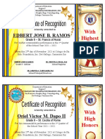 Certificates 1st Quarter