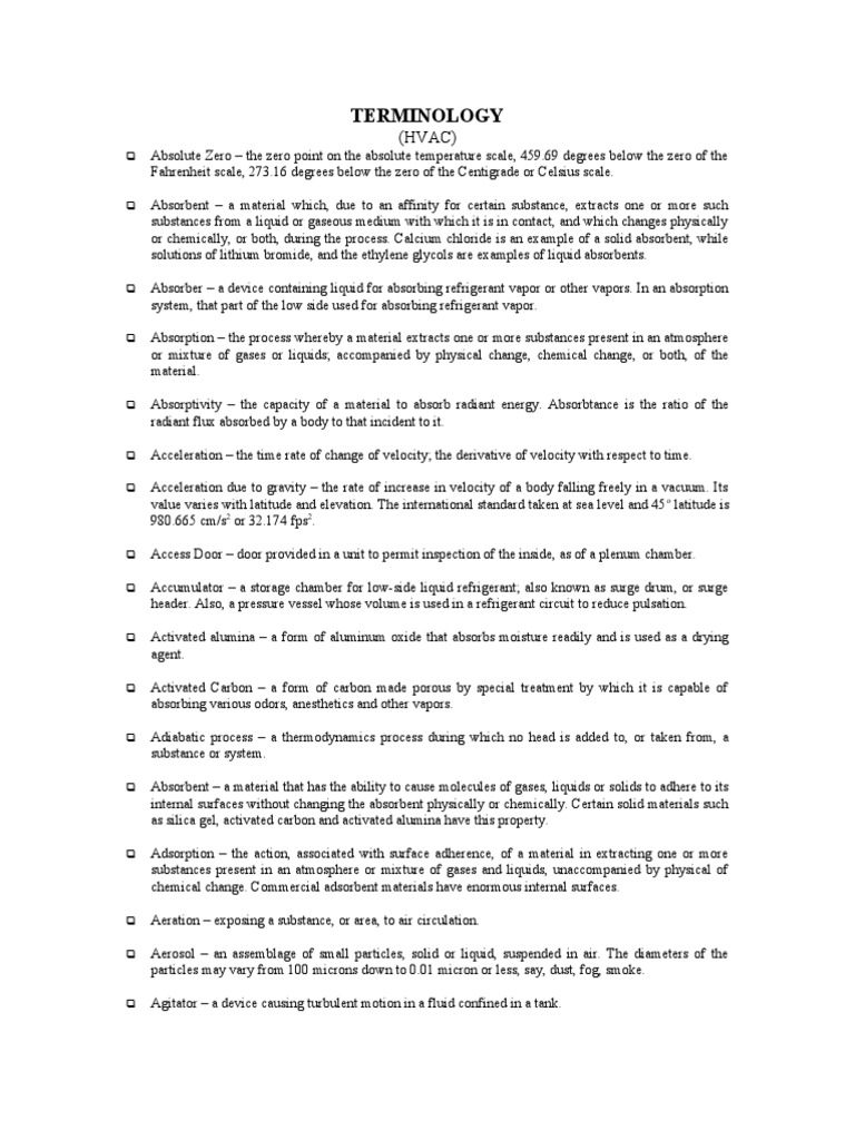 Terminology (Hvac) PDF Atmosphere Of Earth Air Conditioning