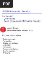 IN2120 Information Security - Course Info - Basic Concepts in Information Security