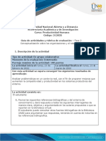 Guía de Actividades y Rúbrica de Evaluación - Unidad 1 - Fase 2 - Conceptualización Sobre Las Organizaciones y El Talento Humano