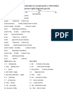 Examen de Ingles 2do Parcial