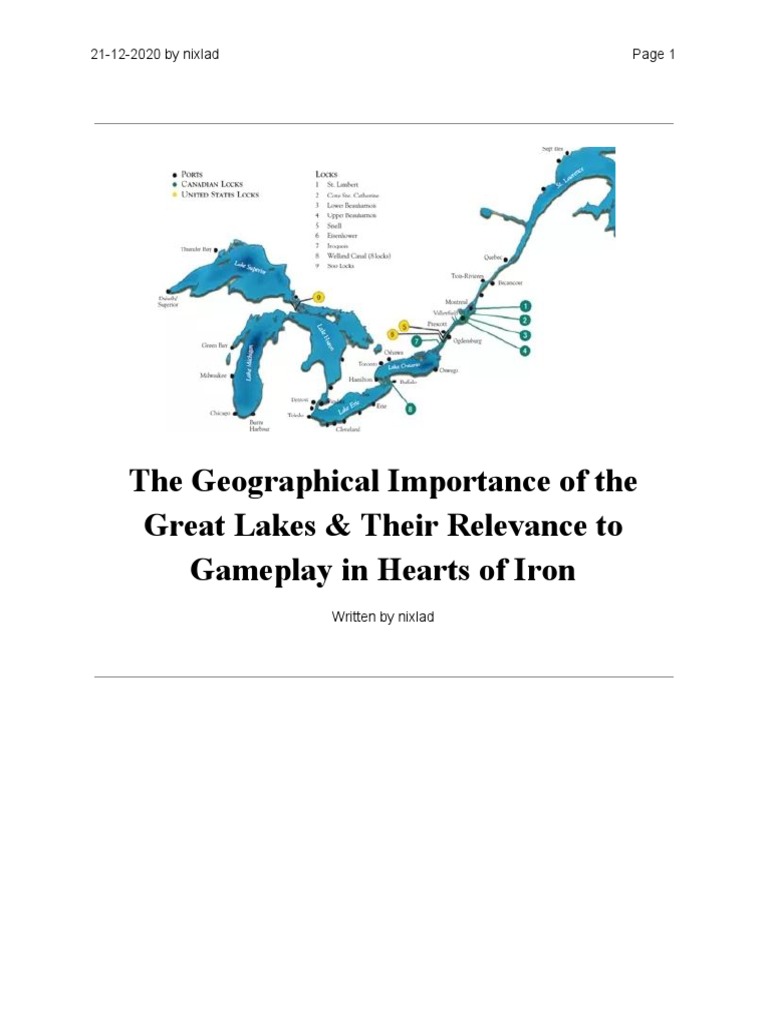 The Geographical Importance of The Great Lakes Their Relevance To ...