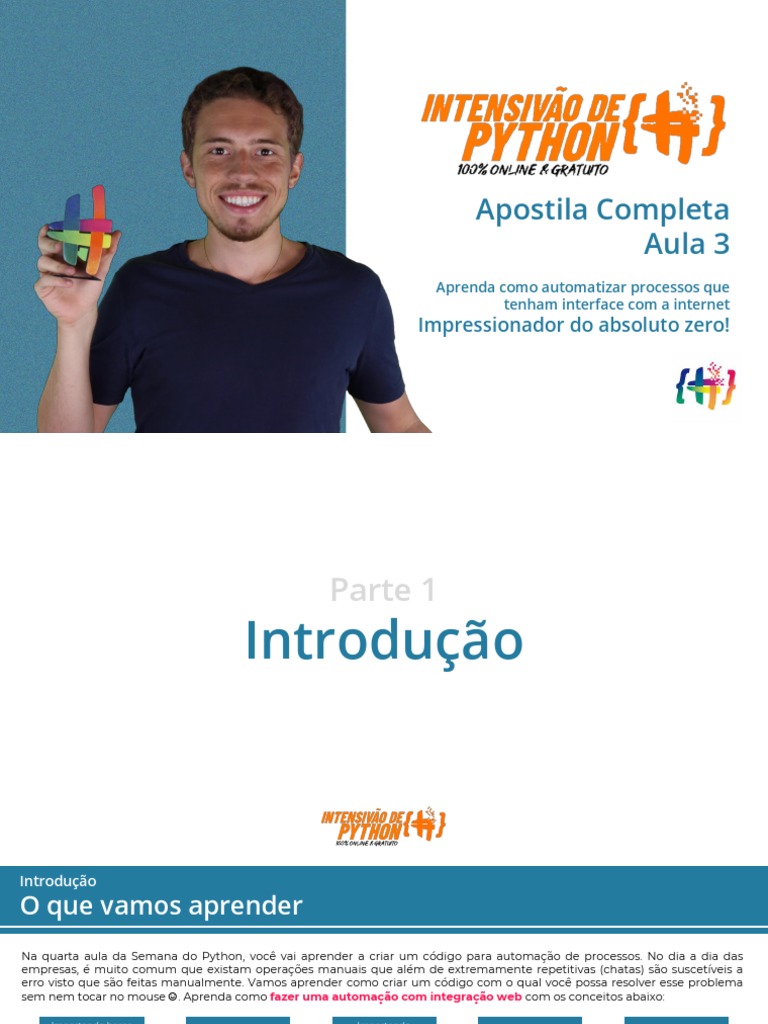 Apostila Intensivão de Python - Aula 3 | PDF | Planilha | Python ...