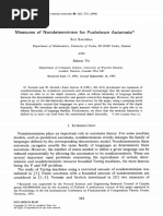 Measures of Nondeterminism For Pushdown Automata