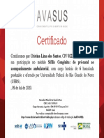 Sífilis Congênita Do Pré-Natal Ao Acompanhamento Ambulatorial - Certificado de Conclusão