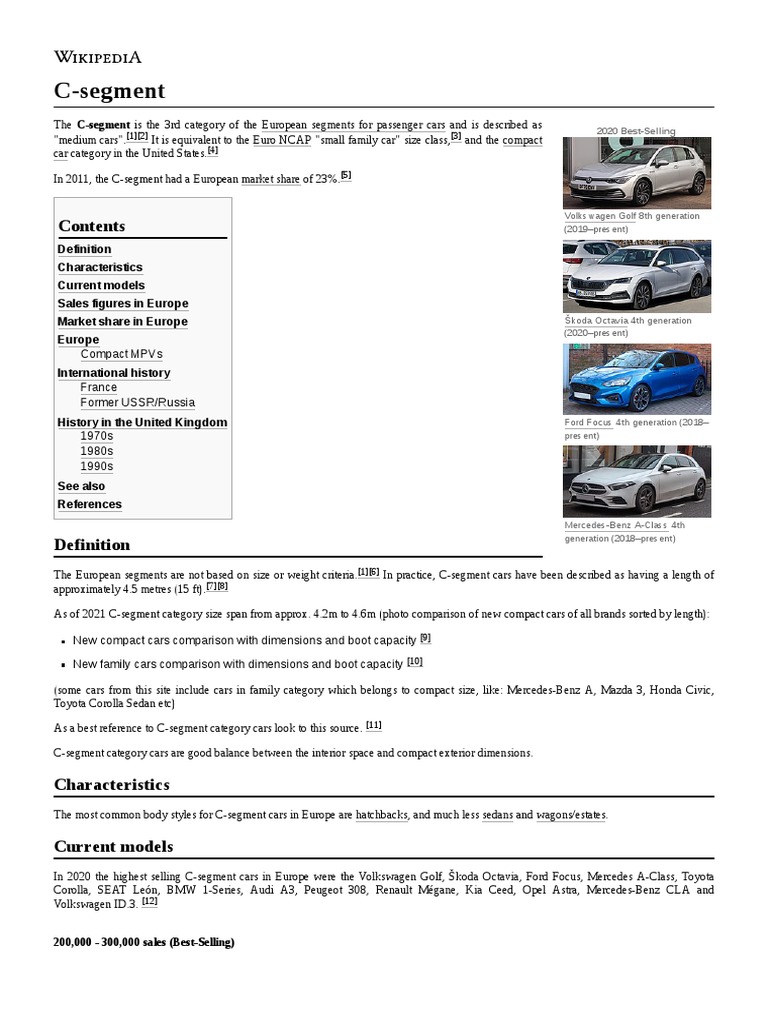 C Segment | PDF | Car Body Styles | Automotive Technologies