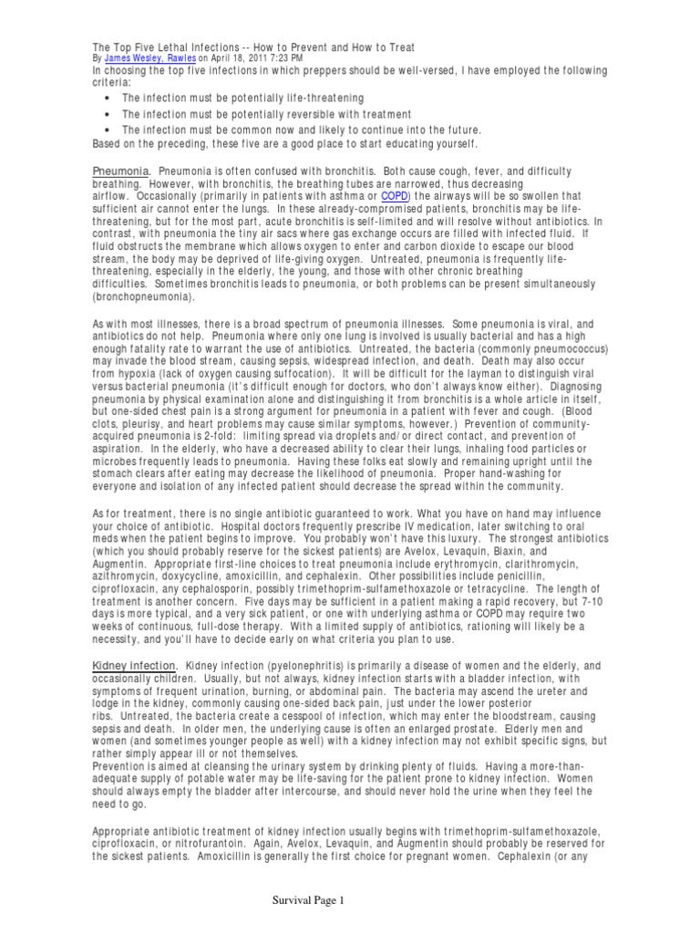 Preventing and Treating Lethal Infections | PDF | Pneumonia | Bronchitis