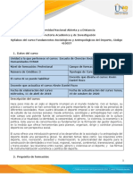 Syllabus Del Curso Fundamentos Sociológicos y Antropológicos Del Deporte