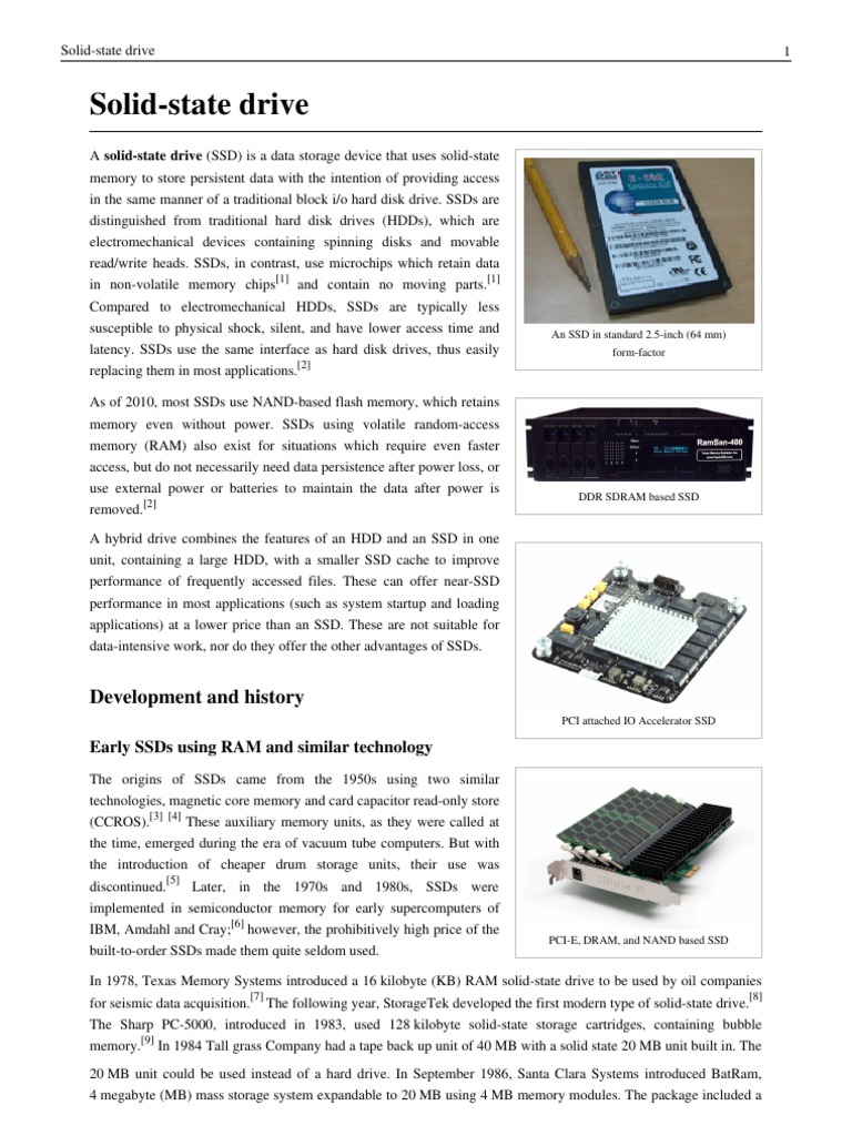 Solid State Drives PDF Solid State Drive Flash Memory