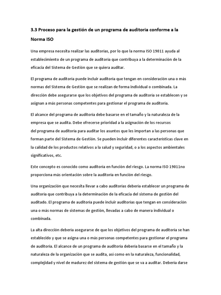 Gestión de Programa de Auditoría ISO | PDF | Auditoría | Contralor