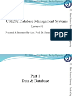 CSE202 Database Management Systems: Lecture #1