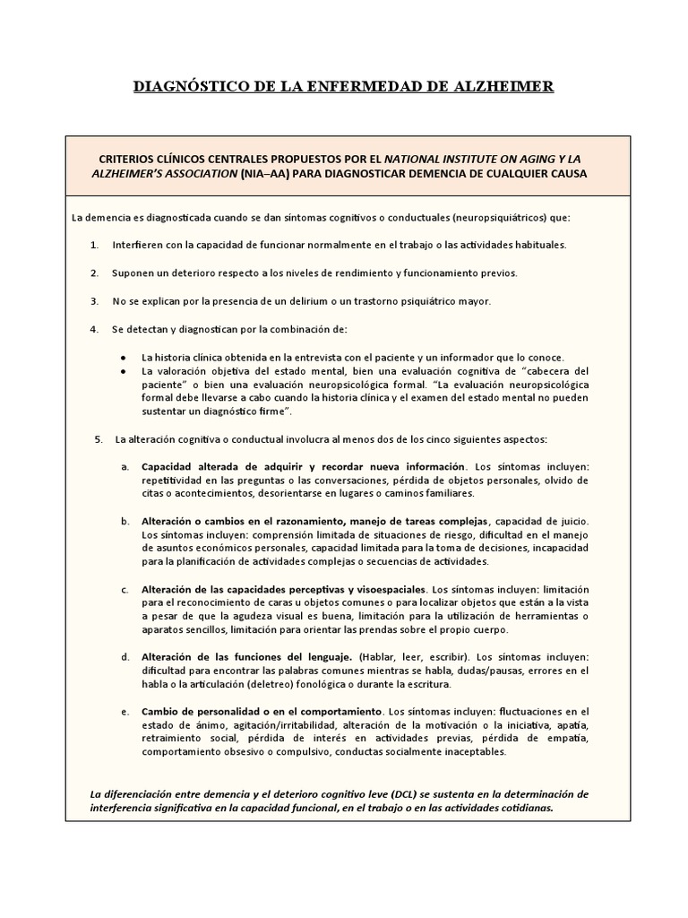 Criterios NIAAA PDF Enfermedad de Alzheimer Demencia