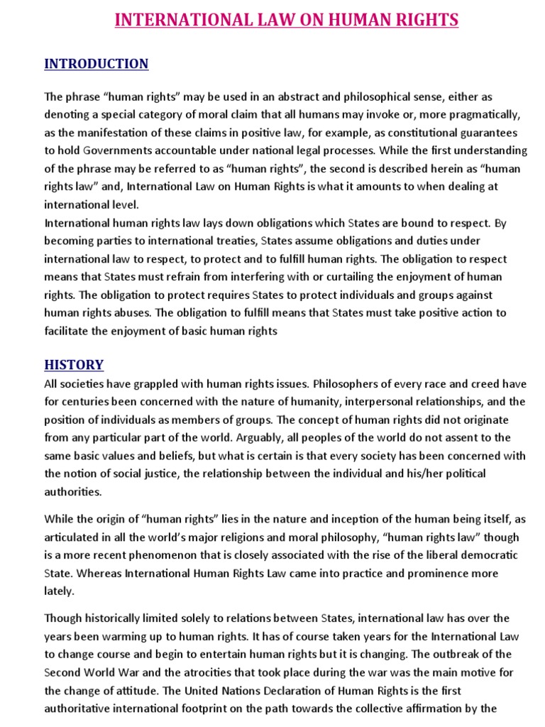 Understanding International Human Rights Law | PDF | Human Rights ...