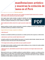 Apreciamos Manifestaciones Artístico-Culturales Que Muestran La Extinción de La Fauna en El Perú