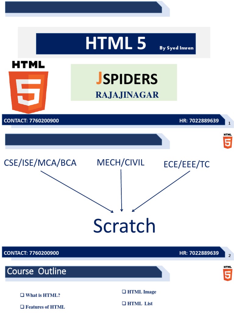 HTML 5: Spiders | PDF | Html Element | Html