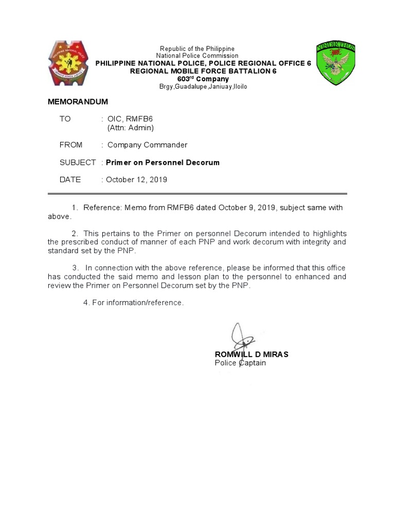 Primer on PNP Personnel Decorum | PDF | Social Science