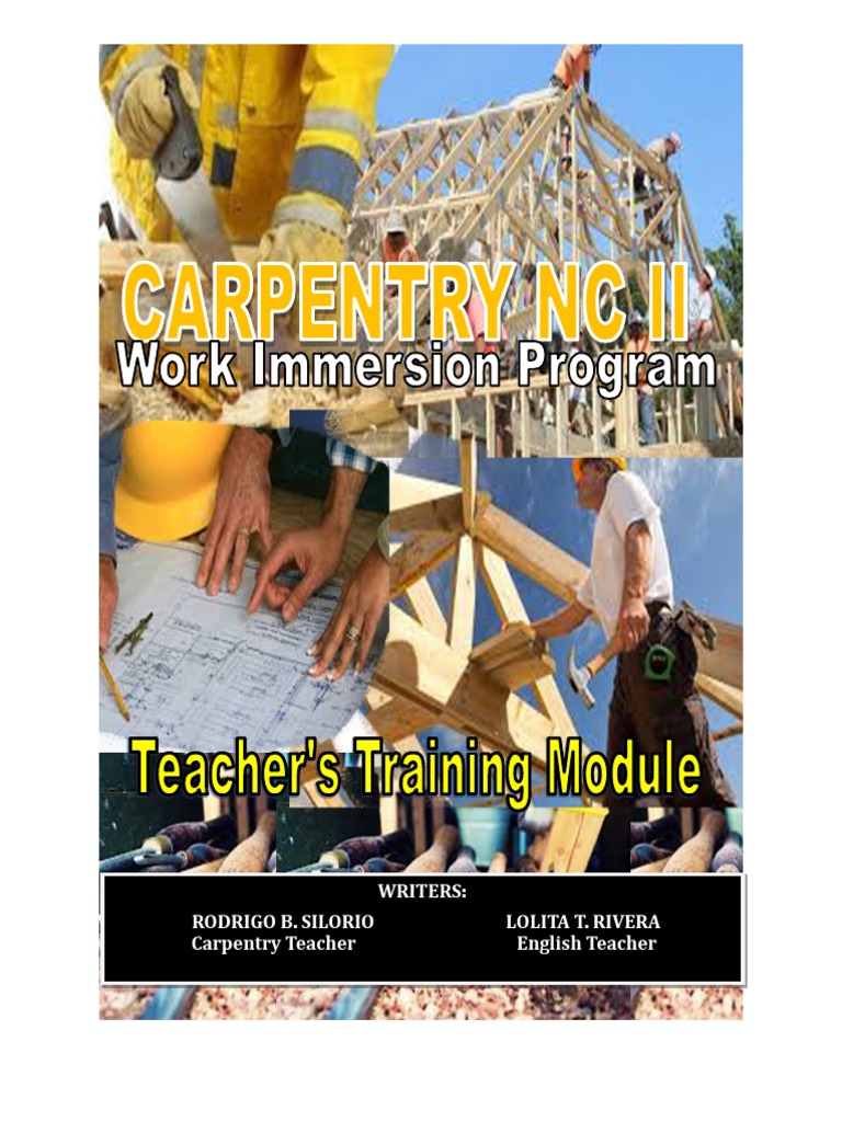 Carpentry NC II Teachers Training Module Sample PDF Teachers Theory