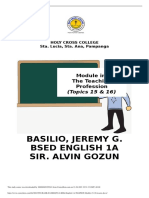 Basilio, Jeremy G. Bsed English 1A Sir. Alvin Gozun: Module in The Teaching Profession