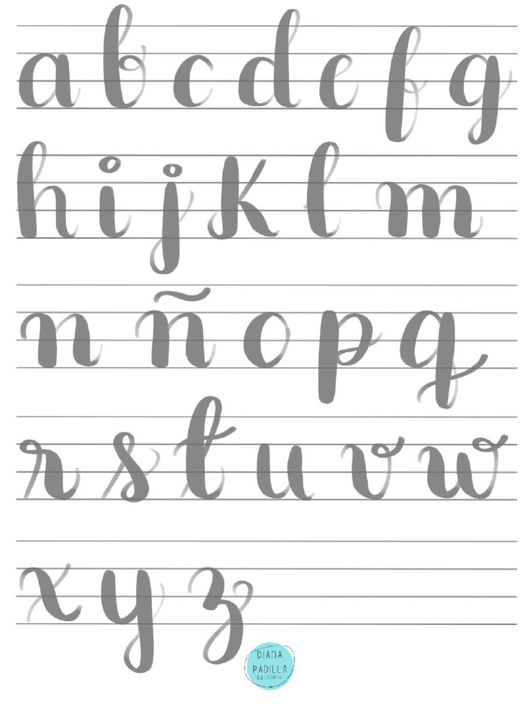Lettering Letras Minúsculas Cursivas | PDF