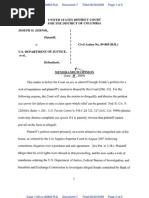 09-06-30 Zernik V Melson Et Al (1:09-cv-00805) in The US District Court, Washington DC: (DKT #07) Memorandum Opinion by Judge Richard Leon