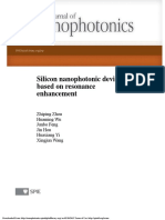 Silicon Nanophotonic Devices Based On Resonance Enhancement