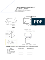 Activity Sheets in Mathematics 6 Quarter 3, Week 1: MELC: Identifies The Faces of A Solid Figure