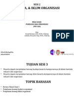 PIO - Sesi 2 - Budaya Dan Iklim Organisasi