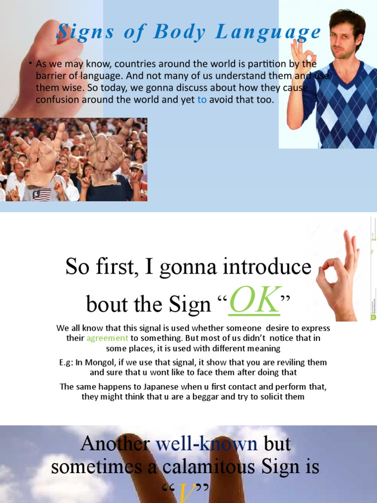 Signs of Body Language PDF Body Language
