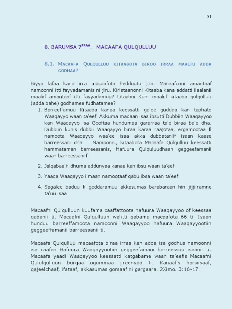 Barumsa Amantii Cimsannaa (July 9 2011) MacaafaQulqulluu-1 | PDF