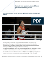 Mary Kom Enters Olympic Pre-Quarters, Manish Bows Out After Hard-Fought Loss in Opening Round - The Hindu