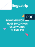 Synonyms For The Most 50 Common Used Words in English