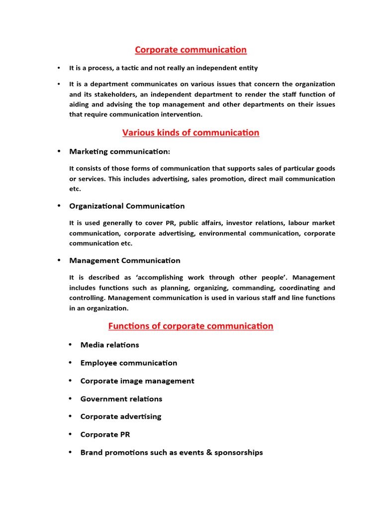 Corporate Communication Strategies Explained | PDF | Public Relations ...