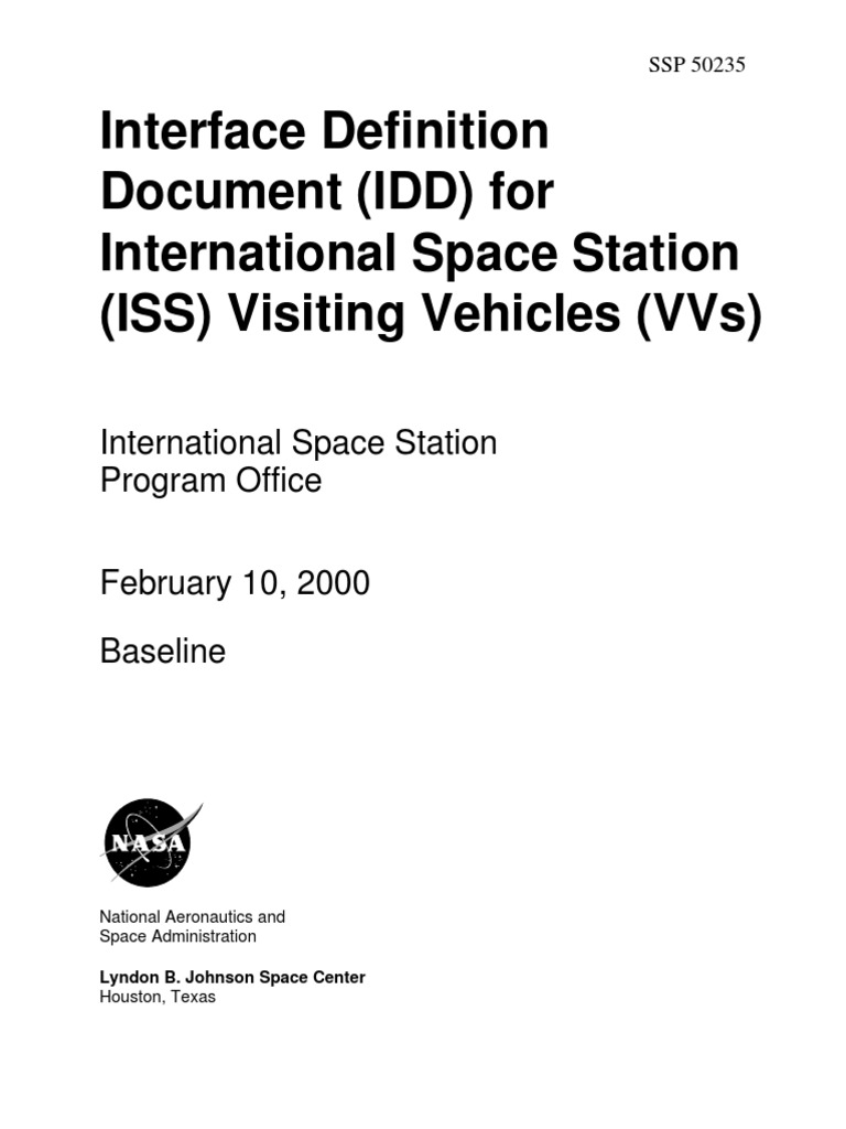 Interface Definition Document (Idd) For International Space Station
