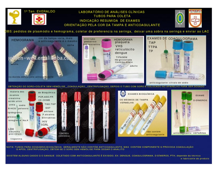 Tubos De Coleta De Sangue Para Que Serve Cada Cor