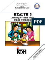 Health 3: Learning Activity Sheet First Quarter