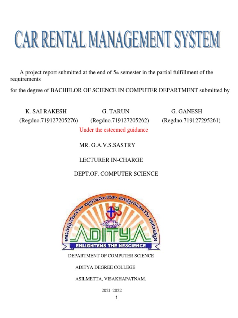 Car Rental Management System 2 | PDF | Software Testing | Software ...
