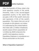 Essay On Population Explosion