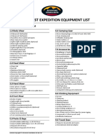 2018 Everest Expedition Equipment List