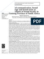 Brand Communication, Brand Image and Brand Trust As Antecedents of Brand Loyalty in Gauteng Province of South Africa